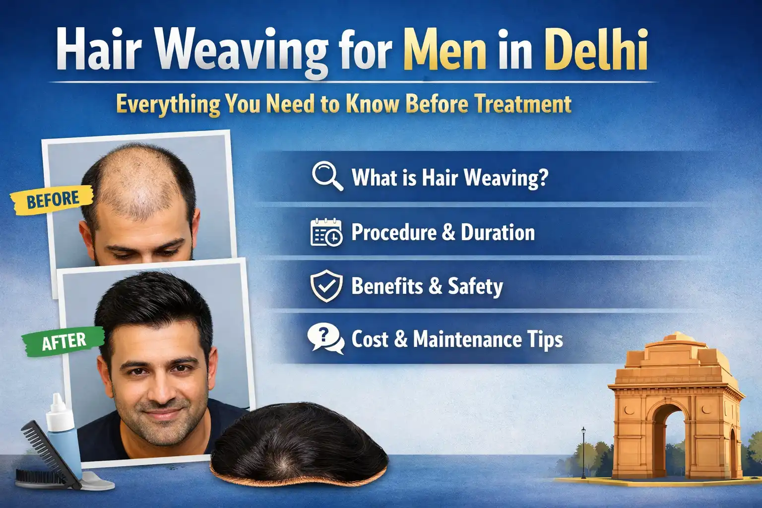 hair weaving for men in delhi